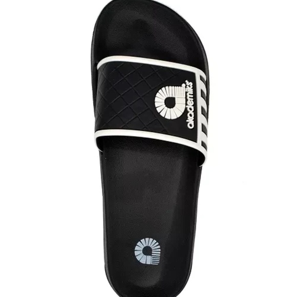 NEW Men's Akademiks Cross Side Striped Logo Black Slide Slippers 13 - Picture 15 of 17